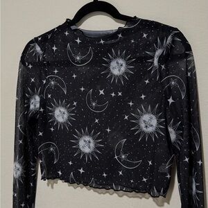 Black Celestial Mesh Top